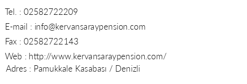 Kervansaray Hotel Pansiyon telefon numaralar, faks, e-mail, posta adresi ve iletiim bilgileri